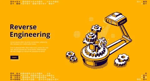 Vector landing page of reverse engineering Illustrazione stock