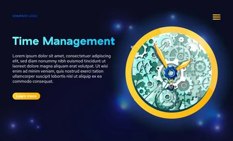 Vector landing page of time management 스톡 일러스트