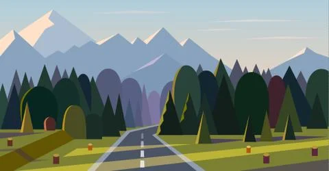 Vector landscape background. Stock Illustration