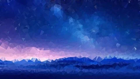 Vector landscape with blue Low poly sky, abstract colorful background, wall.. Stock Illustration