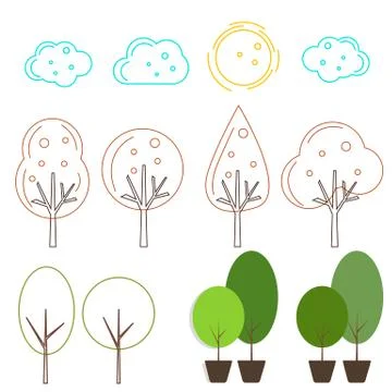 Vector Landscape icons Stock Illustration