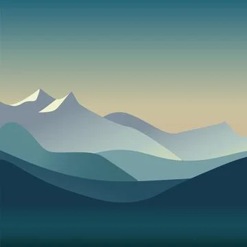 Vector landscape mountain atmosphere silhouettes Stock Illustration