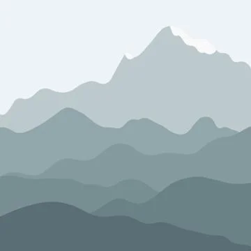 Vector landscape - mountain background. Hills and mountains layers. Stock Illustration