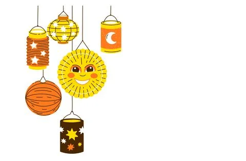 Vector Lanterns composition for saint martin day traditional in Germany Stock-Illustration
