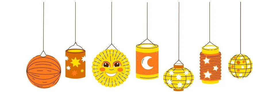 Vector Lanterns composition for saint martin day traditional in Germany Illustrazione stock