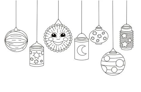 Vector Lanterns composition for saint martin day traditional in Germany Illustrazione stock