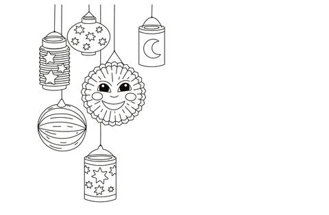 Vector Lanterns composition for saint martin day traditional in Germany Stock Illustration