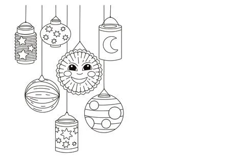 Vector Lanterns composition for saint martin day traditional in Germany 库存插图