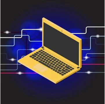 Vector laptop on a background Stock Illustration