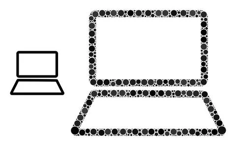 Vector Laptop Computer Collage of Dots Illustrazione stock