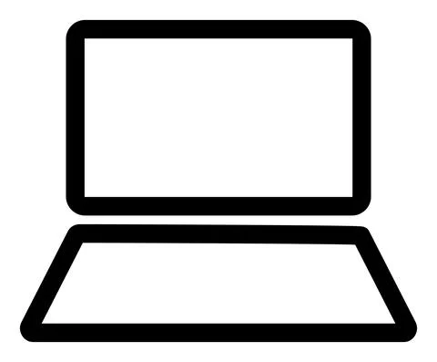 Vector Laptop Computer Flat Icon Image Stock Illustration