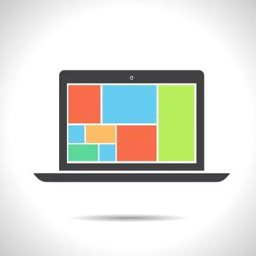 Vector laptop icon. Eps10 Stock Illustration