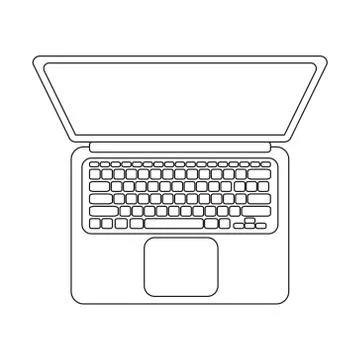 Vector laptop icon lineart Stock Illustration