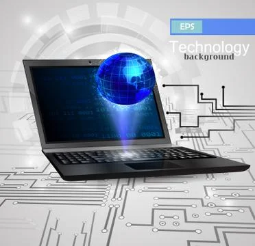 Vector laptop isolated on white background Stock Illustration
