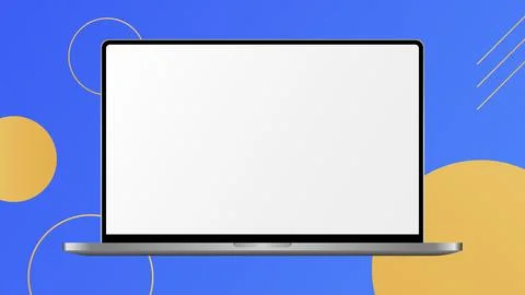 Vector laptop mockup with blank screen Stock Illustration