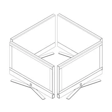 Vector laptop outline. Personal computer in flat style. Desktop computer co.. Stock Illustration