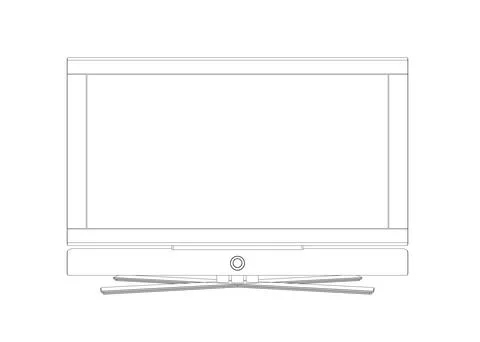 Vector laptop outline. Personal computer in flat style. Desktop computer co.. Illustrazione stock