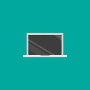 Vector laptop. Personal computer in flat style. Desktop computer. Stock Illustration