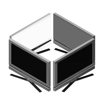 Vector laptop polygonal. Personal computer in isometric style. Desktop comput Illustrazione stock