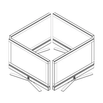 Vector laptop wireframe. Personal computer in flat style. Desktop computer 스톡 일러스트