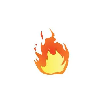 Vector large fire icon with the effect of flames and sparks in bright yellow Stock Illustration