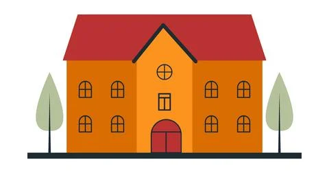 Vector large school for teaching children and teenagers eps 10. Vector an orange Stock Illustration