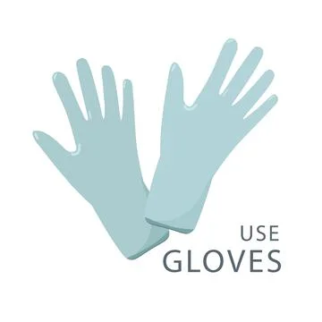 Vector latex rubber gloves in flat design for epidemic prevention concept or  Stock Illustration