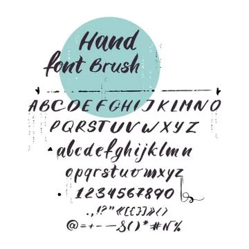 Vector latin alphabet, cursive font. Handwritten letters 스톡 일러스트