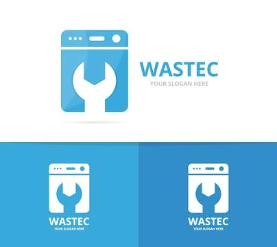 Vector of laundry logo combination. Washing machine and repair symbol or icon Stock Illustration
