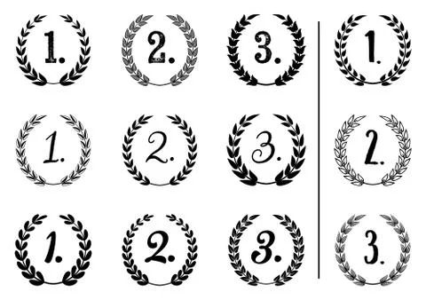 Vector laurel wreaths collection Illustrazione stock