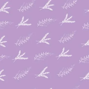 Vector lavender  floral seamless pattern on purple background Stock Illustration