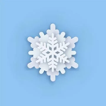 Vector layered Paper cut art Snowflake icon. Snow flake Weather ornate symbol Stock Illustration
