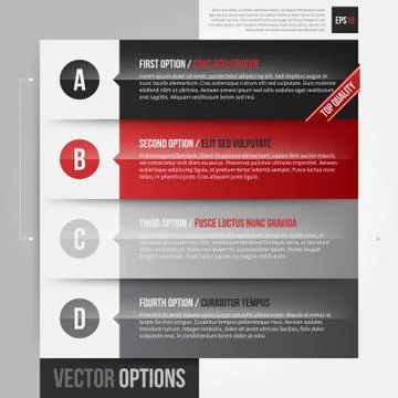 Vector layout with 4 horizontal banners/options. EPS10. Stock Illustration