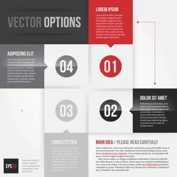 Vector layout with 4 numbered options. EPS10. Stock Illustration