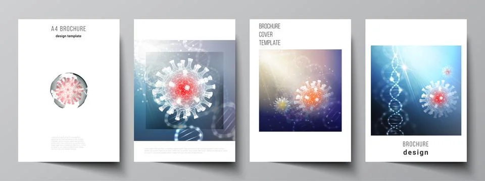 Vector layout of A4 cover mockups templates for brochure, flyer layout, booklet Stock Illustration