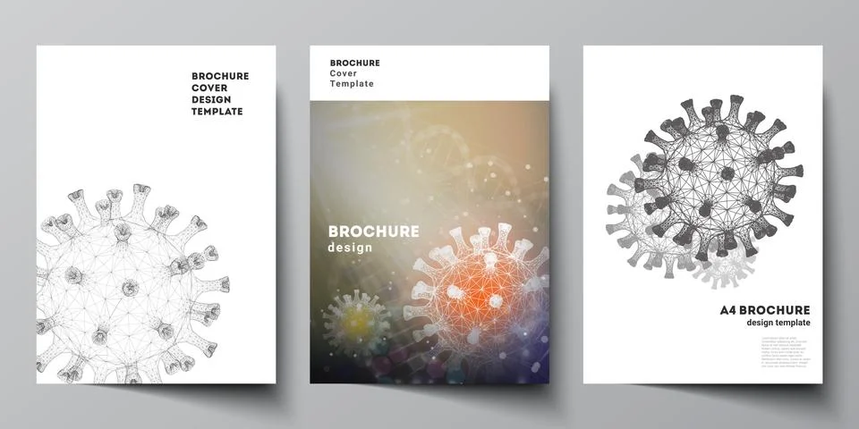 Vector layout of A4 cover mockups templates for brochure, flyer layout, booklet Stock Illustration