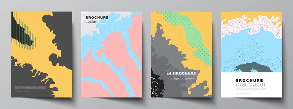 Vector layout of A4 cover mockups design templates for brochure, flyer layout Stock Illustration