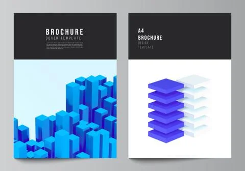 Vector layout of A4 cover mockups templates for brochure, flyer layout, booklet Stock Illustration