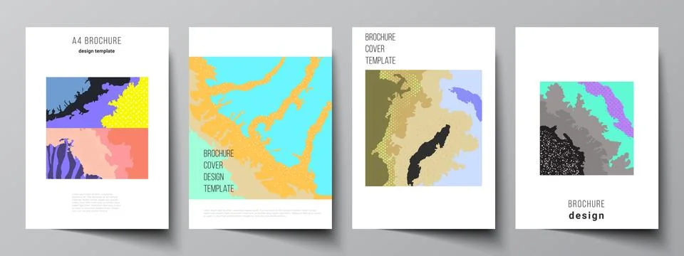 Vector layout of A4 cover mockups design templates for brochure, flyer layout Stock Illustration