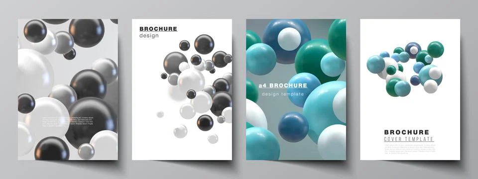 Vector layout of A4 cover mockups templates for brochure, flyer layout, booklet Stock Illustration