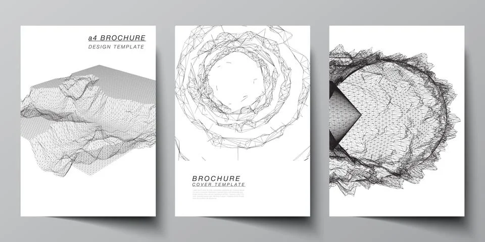 Vector layout of A4 cover mockups templates for brochure, flyer layout, booklet Stock Illustration