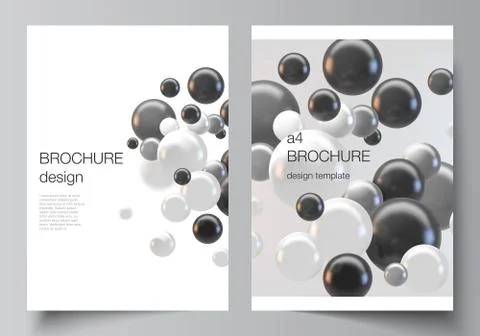 Vector layout of A4 cover mockups templates for brochure, flyer layout, booklet Stock Illustration
