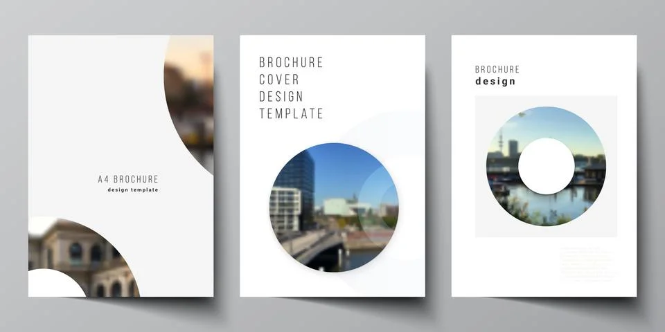 Vector layout of A4 cover mockups templates for brochure, flyer layout, booklet Stock Illustration
