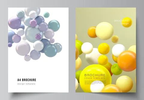 Vector layout of A4 cover mockups templates for brochure, flyer layout, booklet Stock Illustration