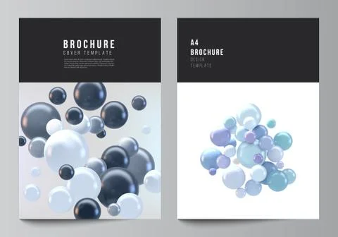 Vector layout of A4 cover mockups templates for brochure, flyer layout, booklet Stock Illustration