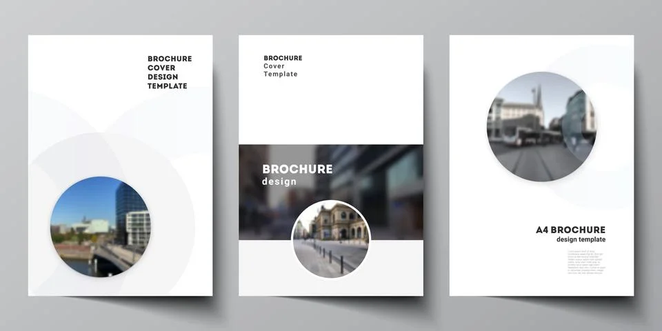 Vector layout of A4 cover mockups templates for brochure, flyer layout, booklet Stock Illustration