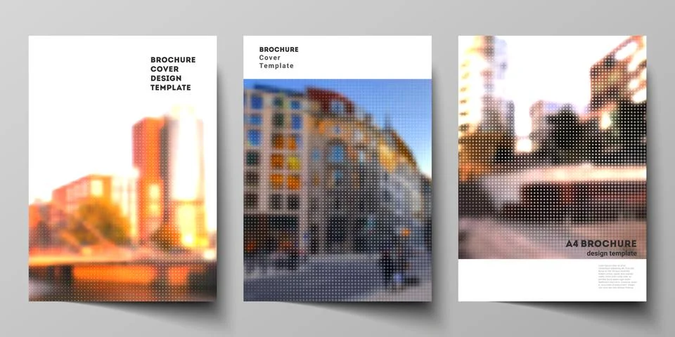 Vector layout of A4 cover mockups design templates for brochure, flyer, booklet Stock Illustration