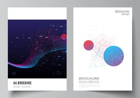 Vector layout of A4 cover mockups templates for brochure, flyer layout, booklet Illustrazione stock