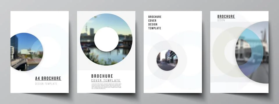 Vector layout of A4 cover mockups templates for brochure, flyer layout, booklet Stock Illustration