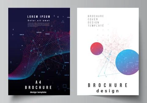 Vector layout of A4 cover mockups templates for brochure, flyer layout, booklet 库存插图